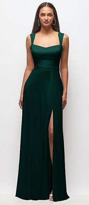 contoured wide strap sweetheart maxi dress