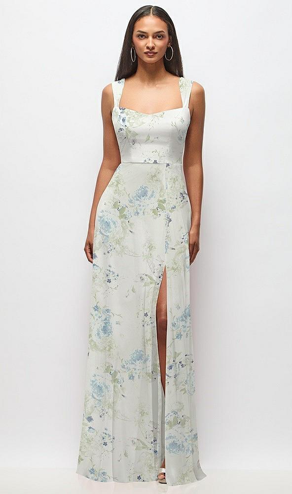 contoured wide strap sweetheart maxi dress