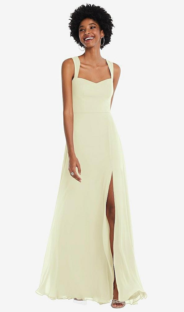 contoured wide strap sweetheart maxi dress