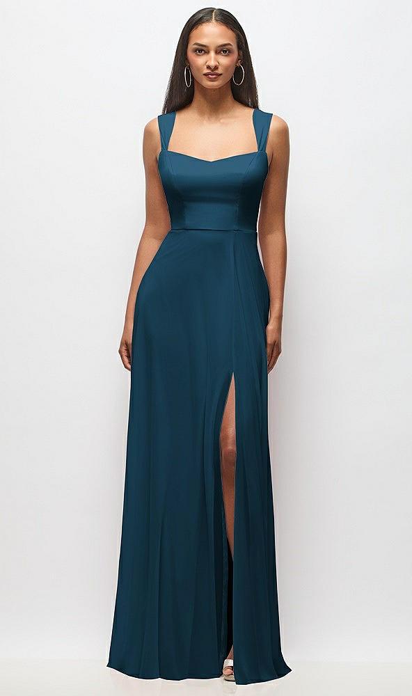 contoured wide strap sweetheart maxi dress