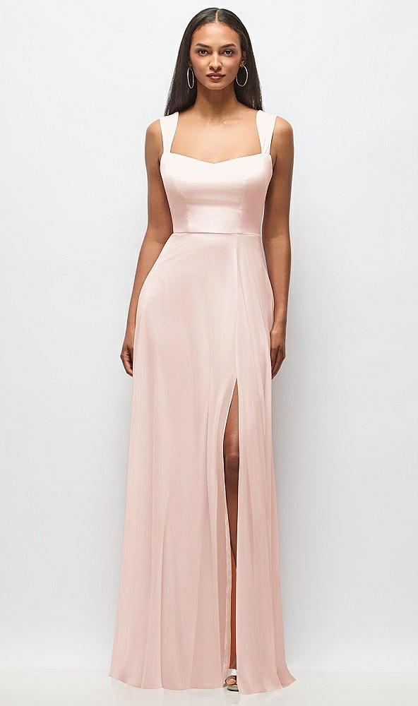contoured wide strap sweetheart maxi dress