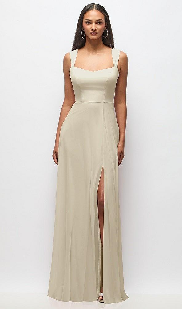 contoured wide strap sweetheart maxi dress