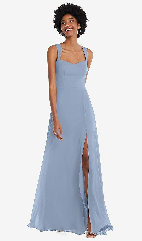 contoured wide strap sweetheart maxi dress