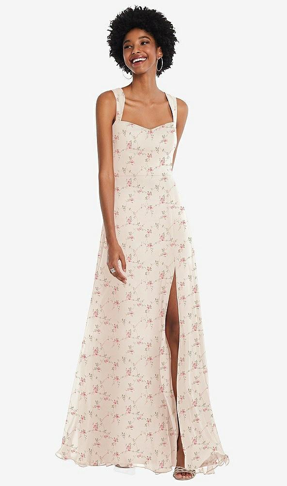 contoured wide strap sweetheart maxi dress