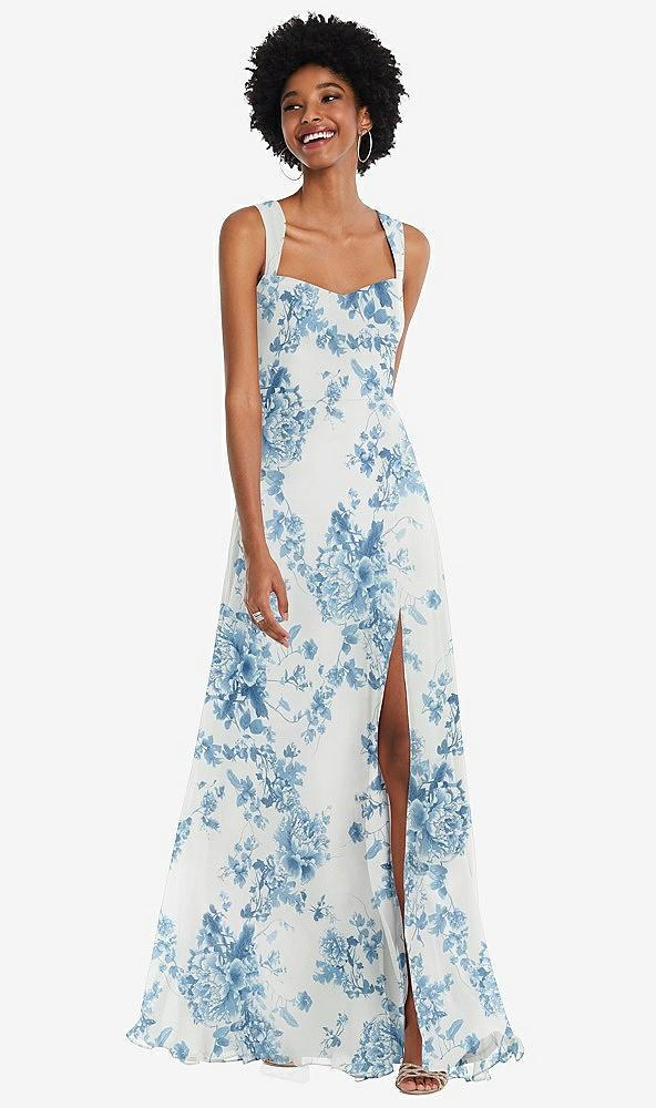 contoured wide strap sweetheart maxi dress