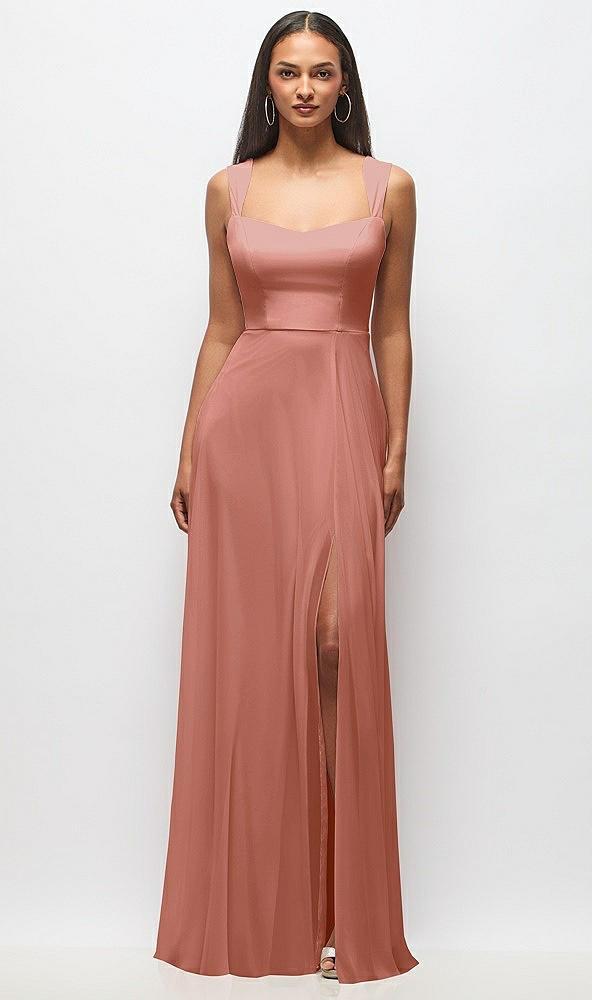 contoured wide strap sweetheart maxi dress
