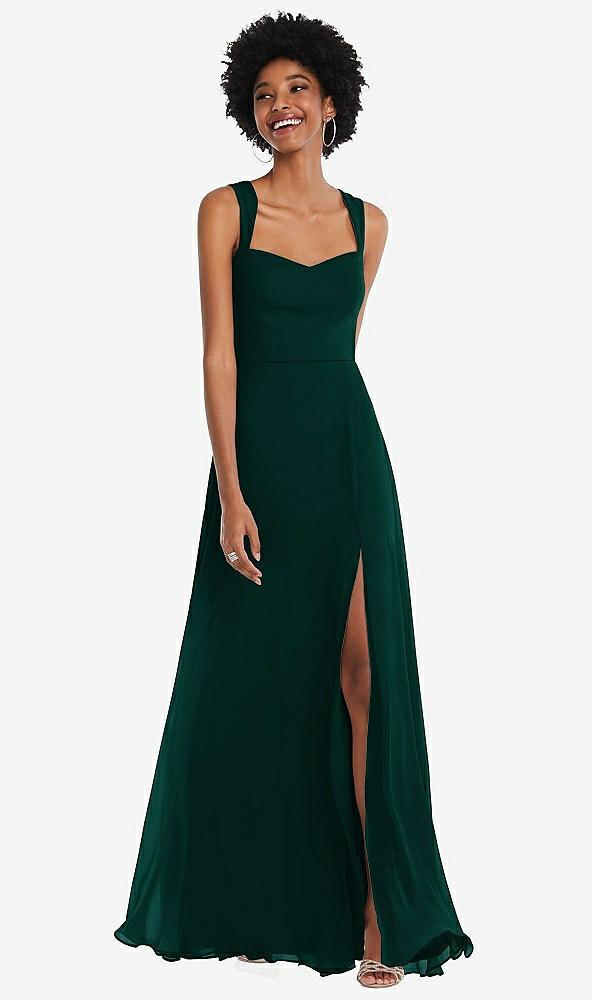 contoured wide strap sweetheart maxi dress