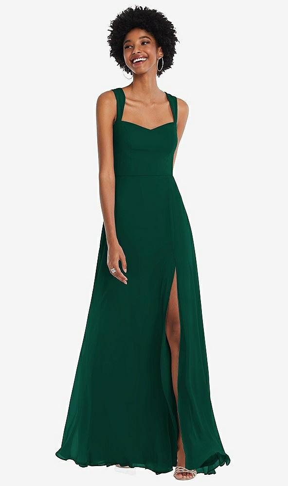 contoured wide strap sweetheart maxi dress