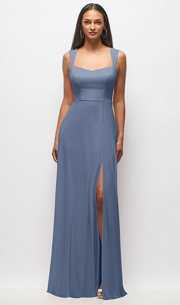 contoured wide strap sweetheart maxi dress