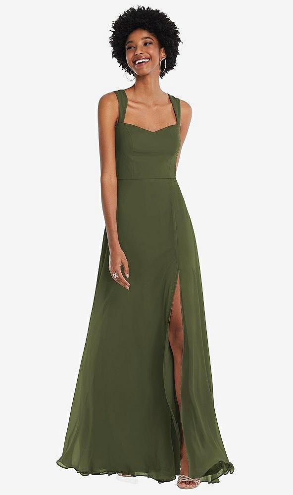 contoured wide strap sweetheart maxi dress
