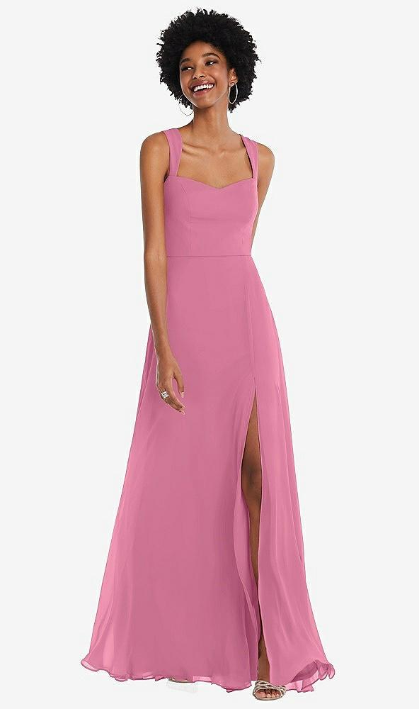 contoured wide strap sweetheart maxi dress