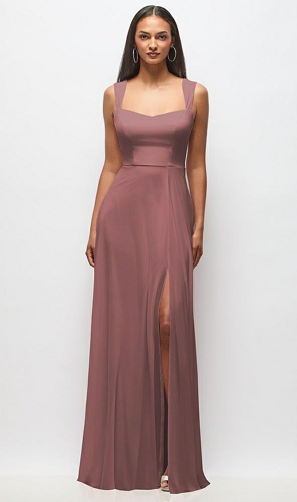 contoured wide strap sweetheart maxi dress