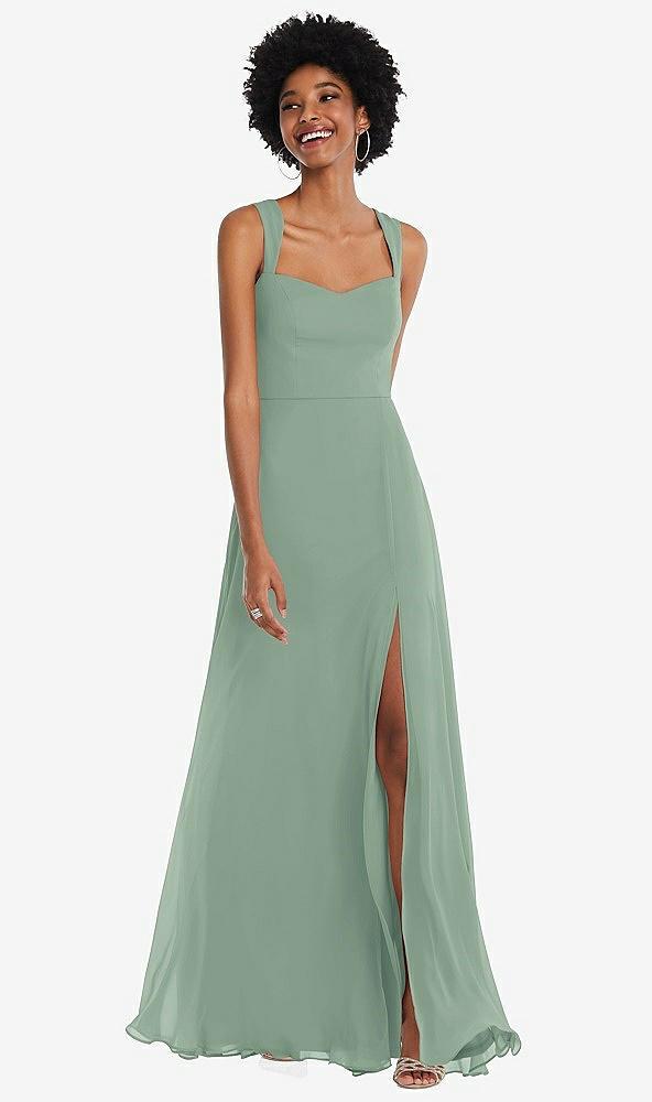 contoured wide strap sweetheart maxi dress