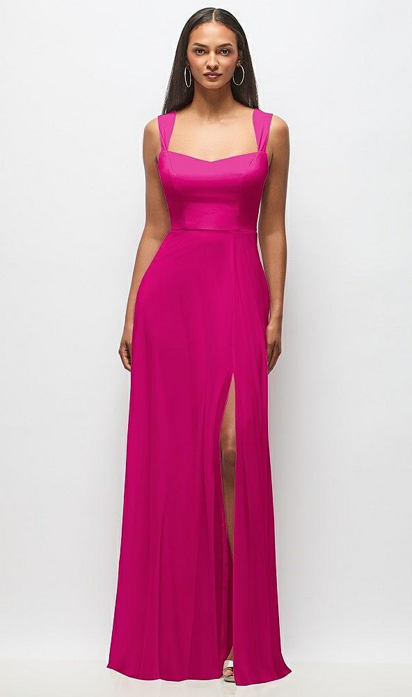 contoured wide strap sweetheart maxi dress