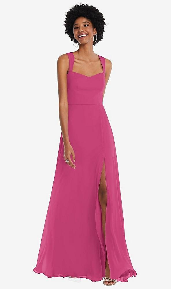 contoured wide strap sweetheart maxi dress