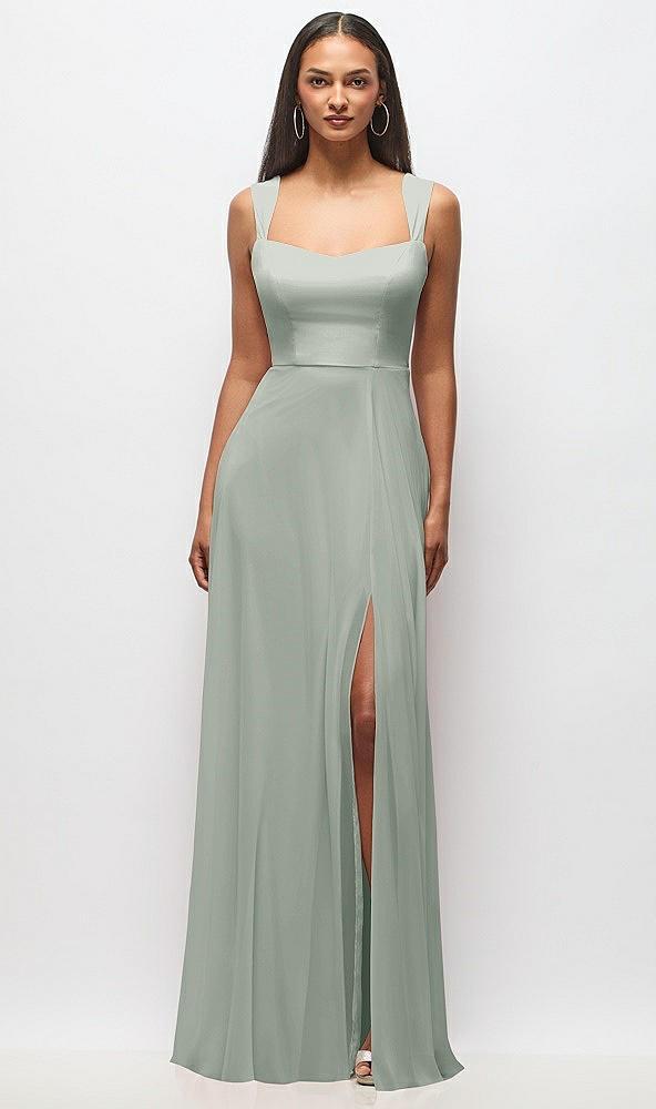 contoured wide strap sweetheart maxi dress