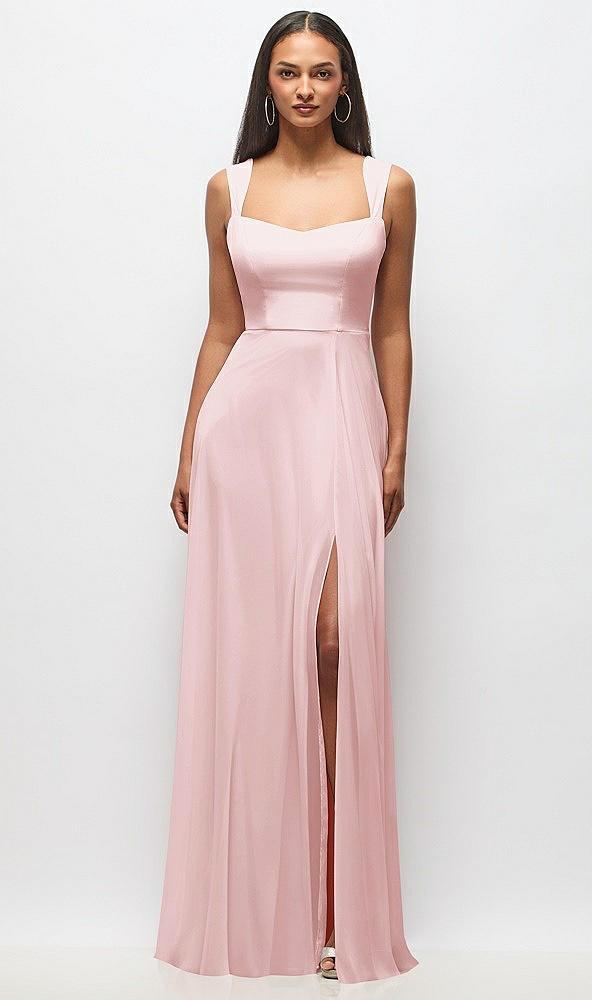 contoured wide strap sweetheart maxi dress