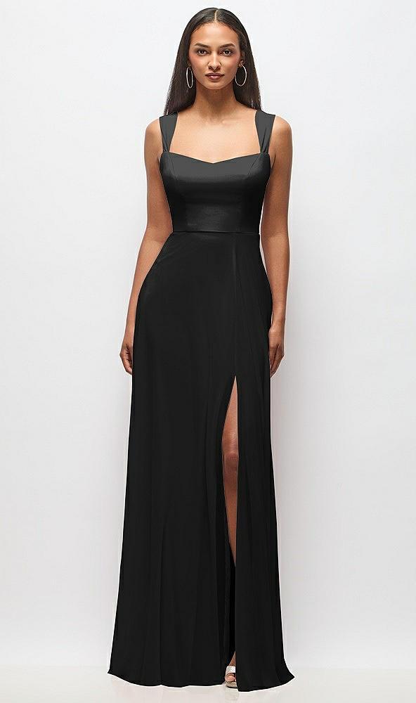 contoured wide strap sweetheart maxi dress