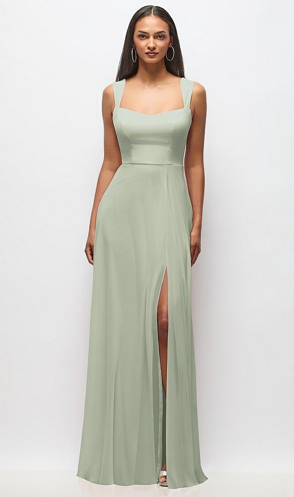 contoured wide strap sweetheart maxi dress