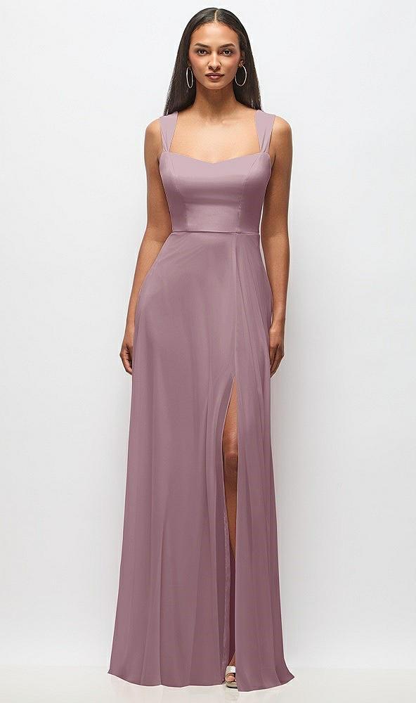 contoured wide strap sweetheart maxi dress
