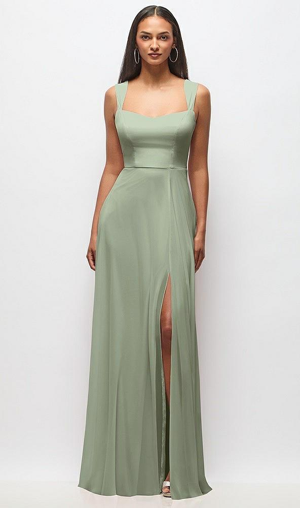 contoured wide strap sweetheart maxi dress