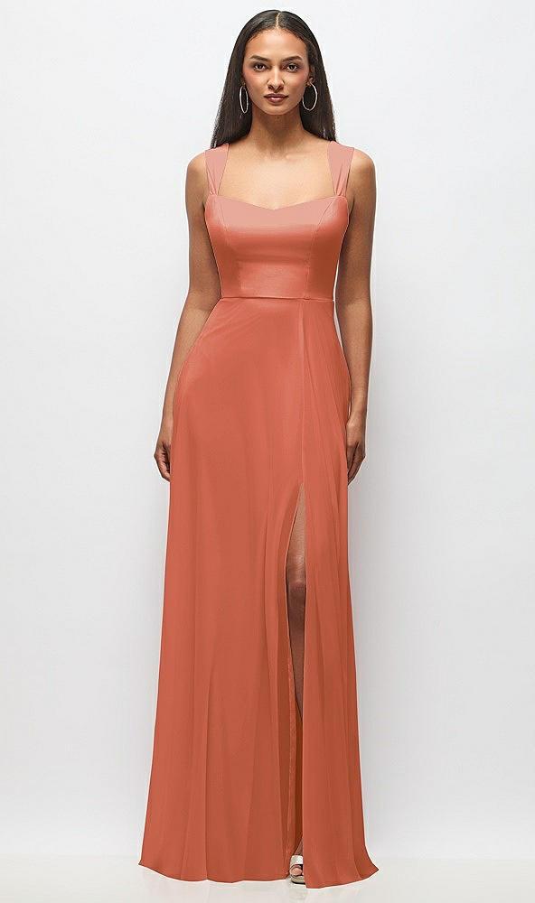contoured wide strap sweetheart maxi dress