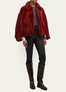 contrast-band rib jersey retro crewneck sweater