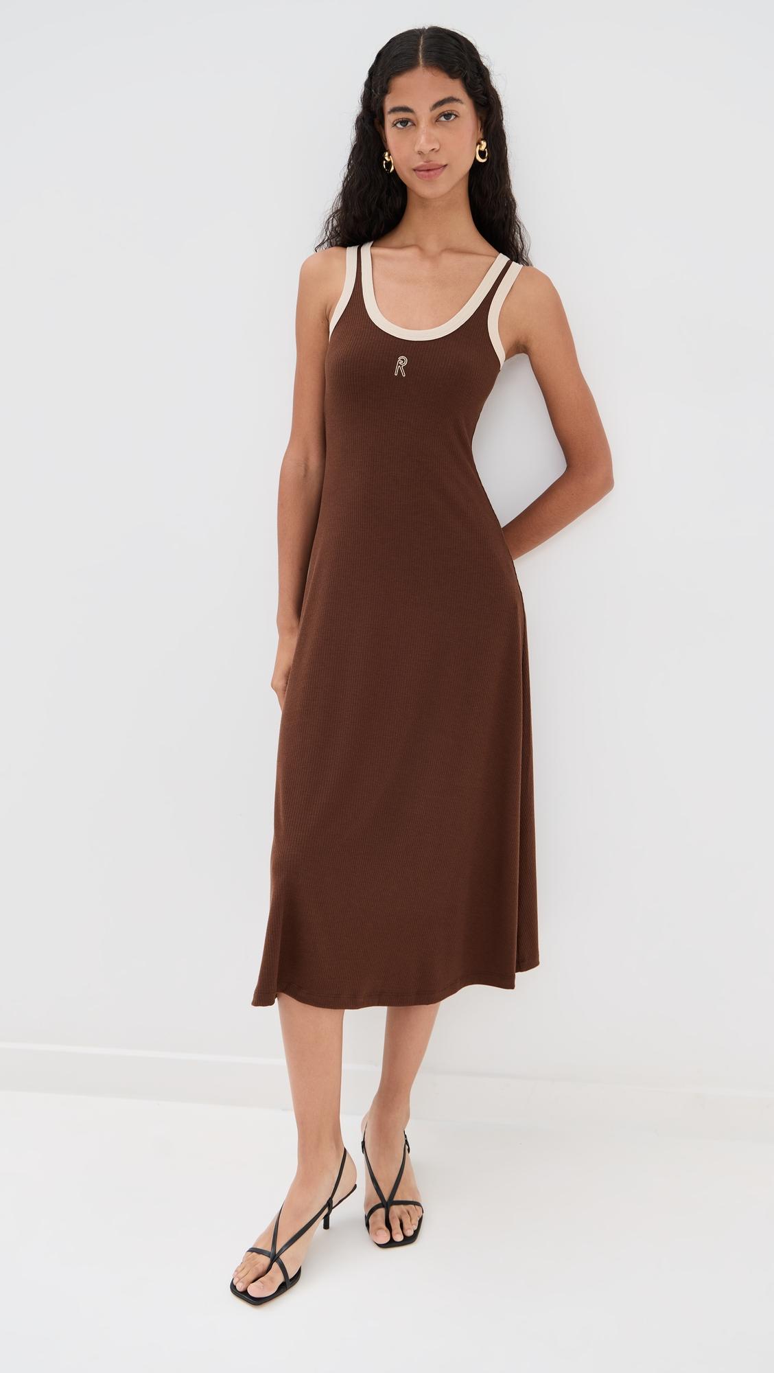 contrast rib tank dress