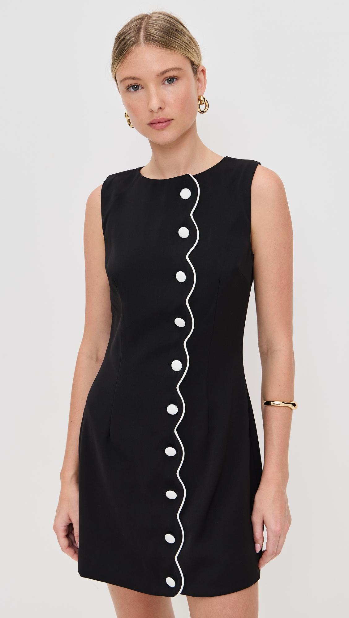 contrast scallop mini dress