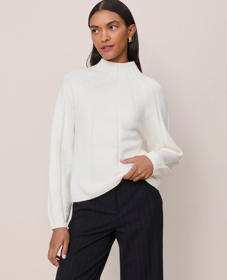 contrast stitch turtleneck sweater