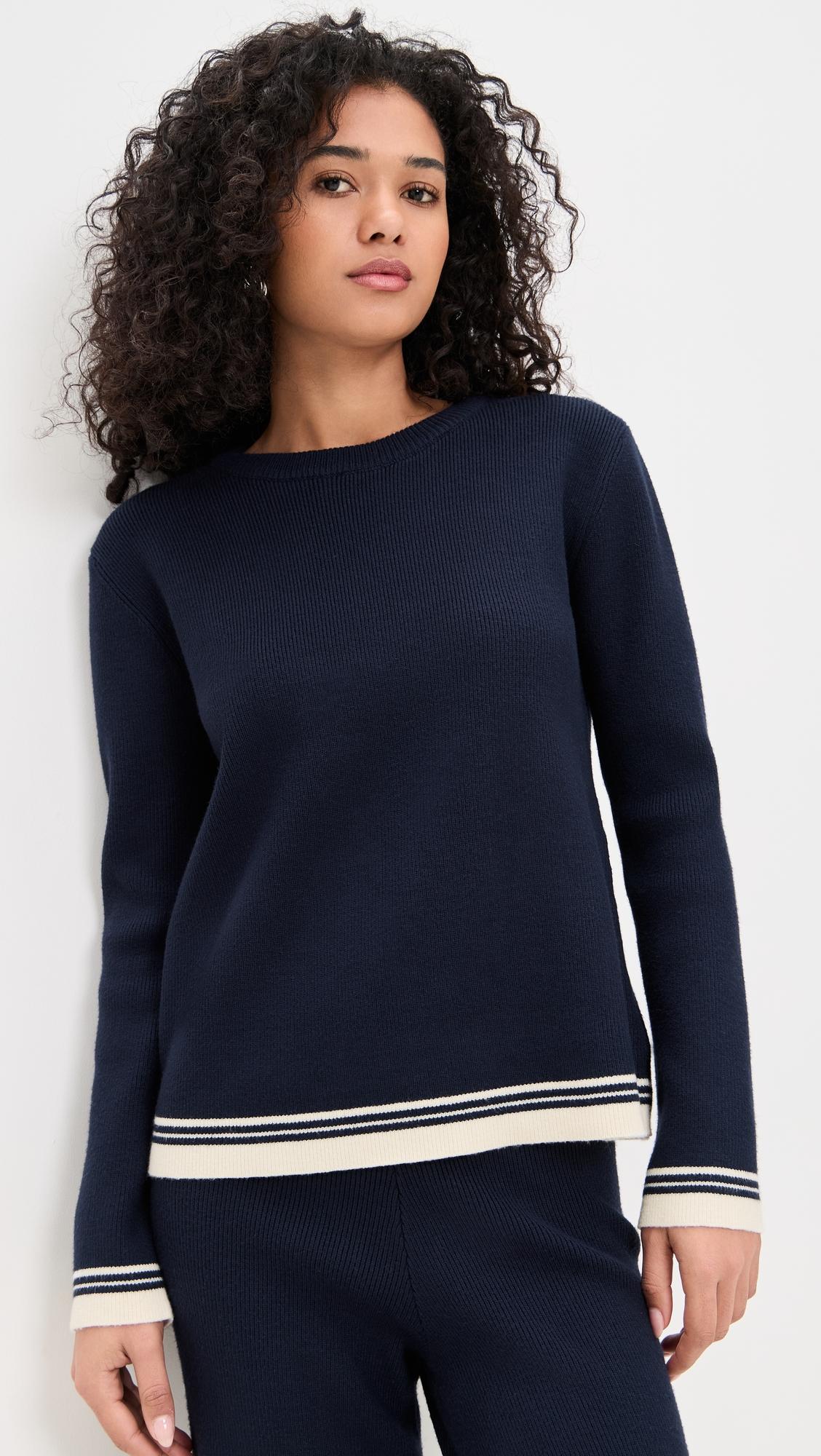 contrast striped knit top