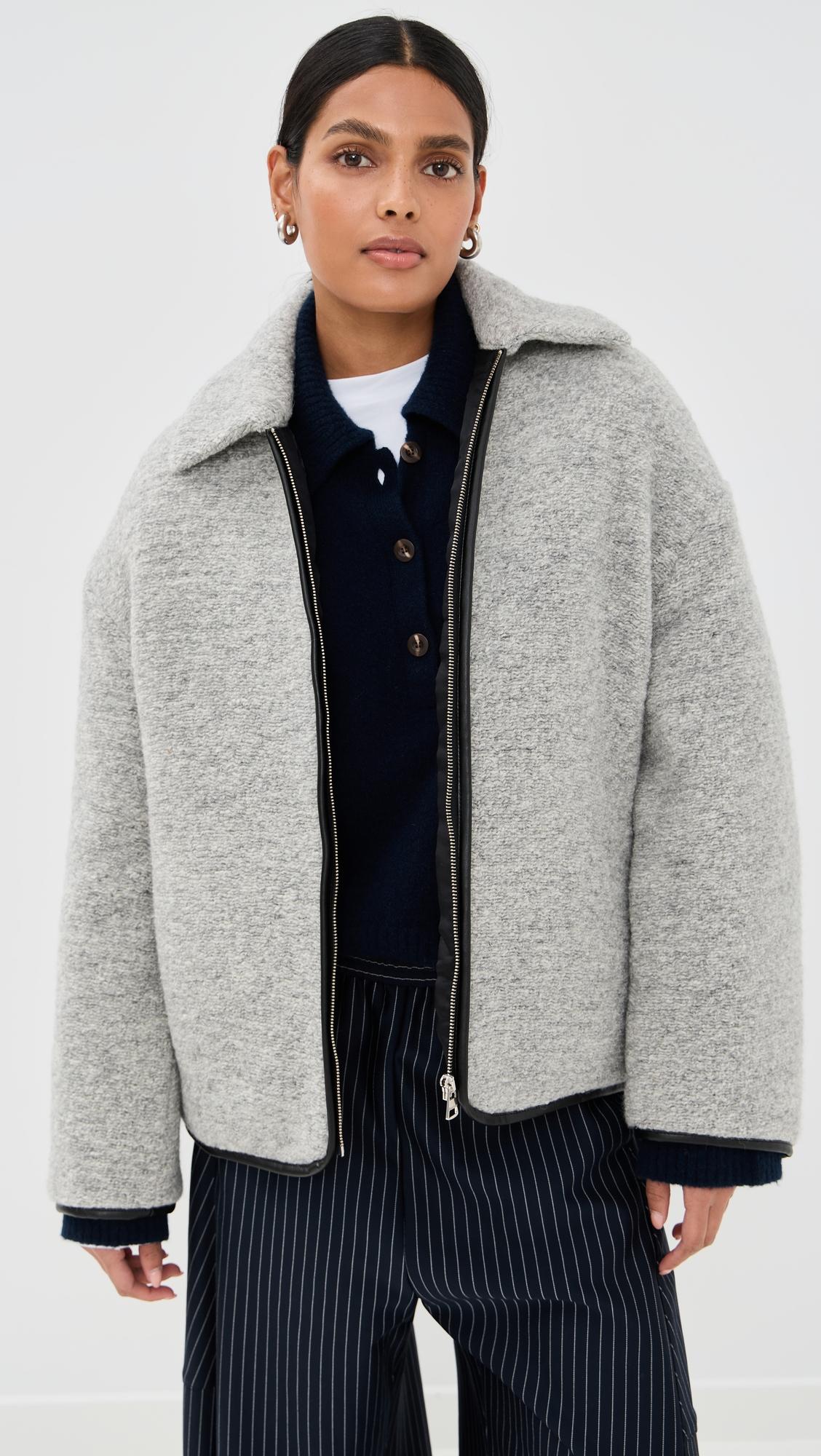 contrast trim casual jacket