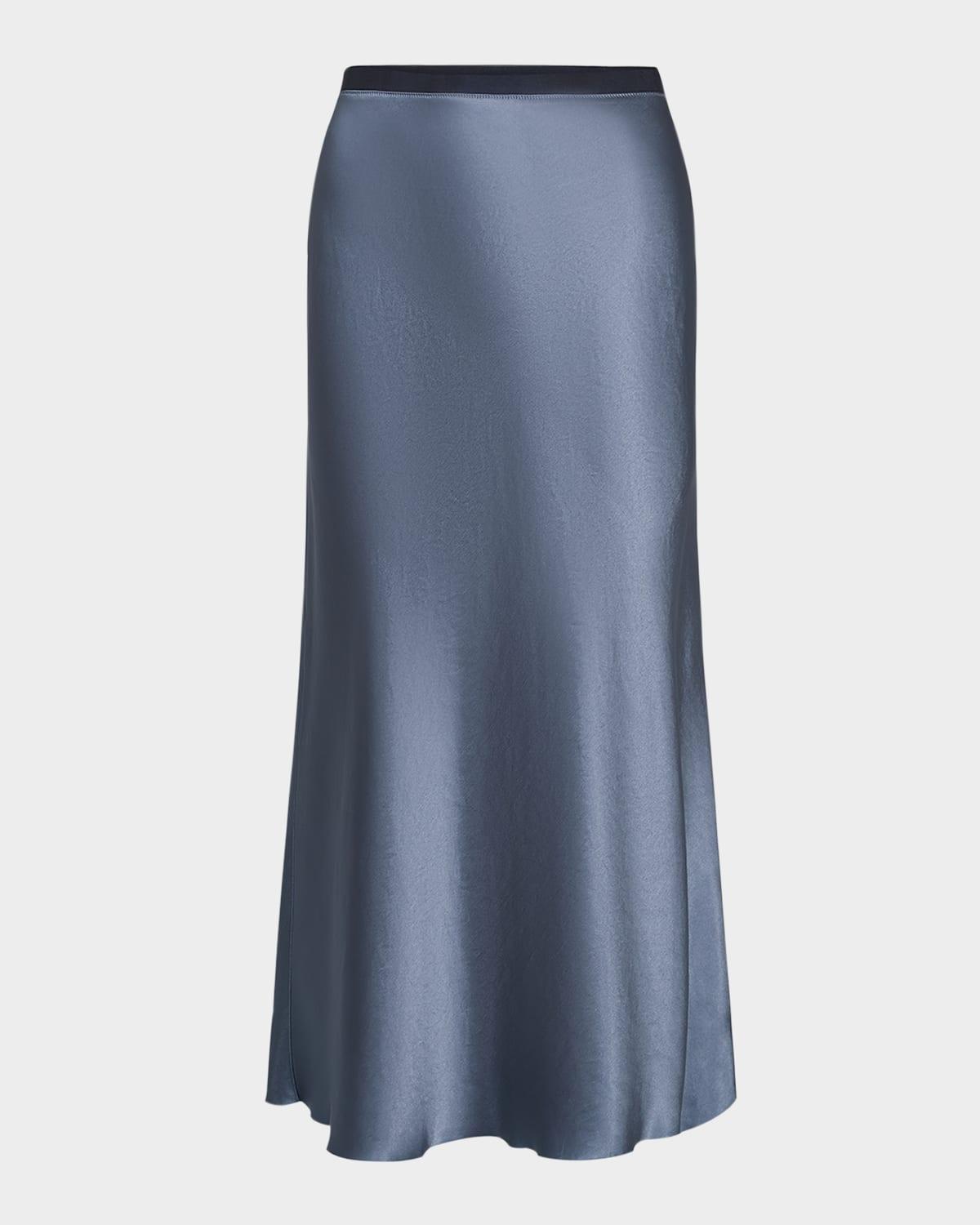 contrast waistband satin slip skirt