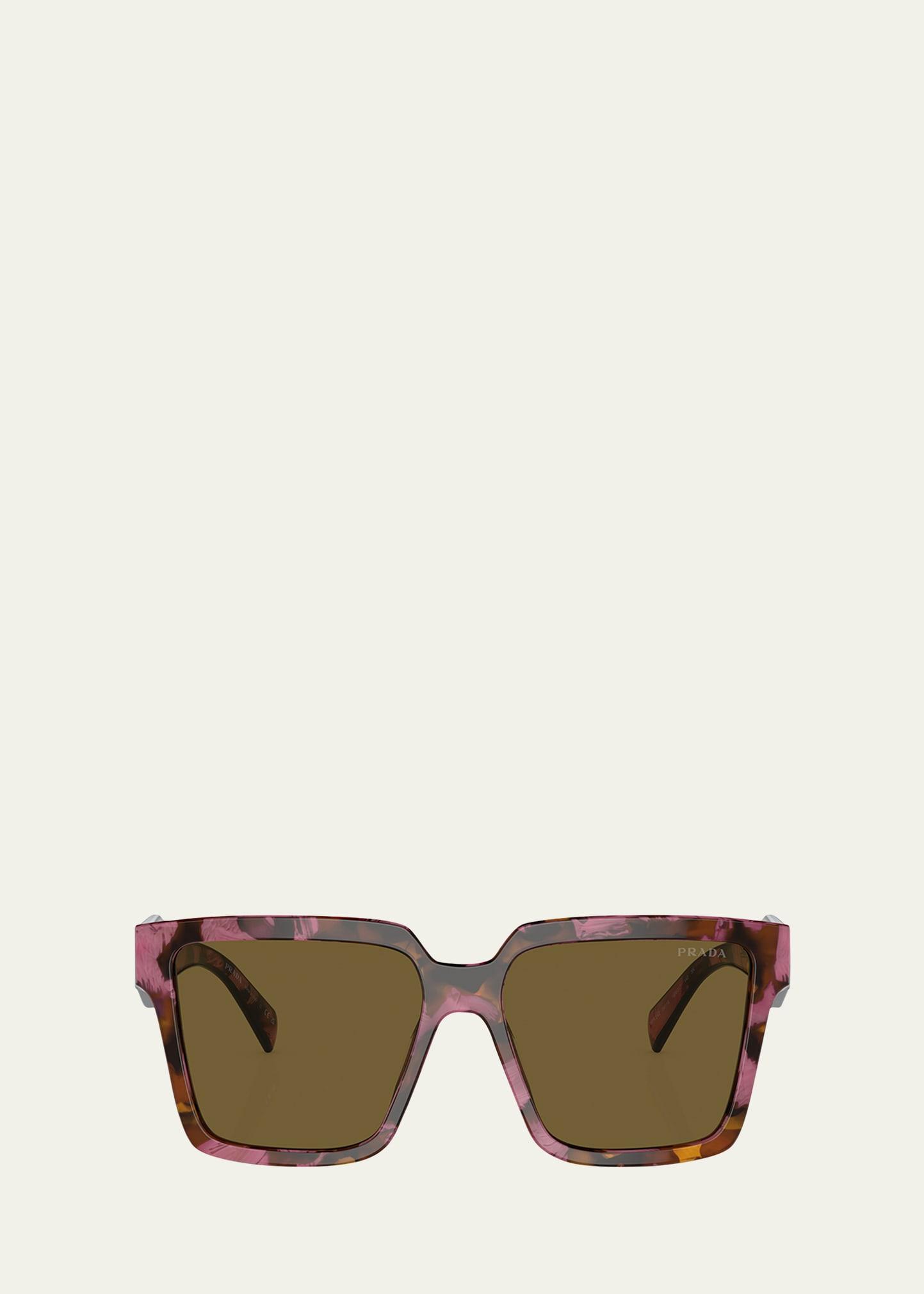 contrasting logo square acetate & plastic sunglasses