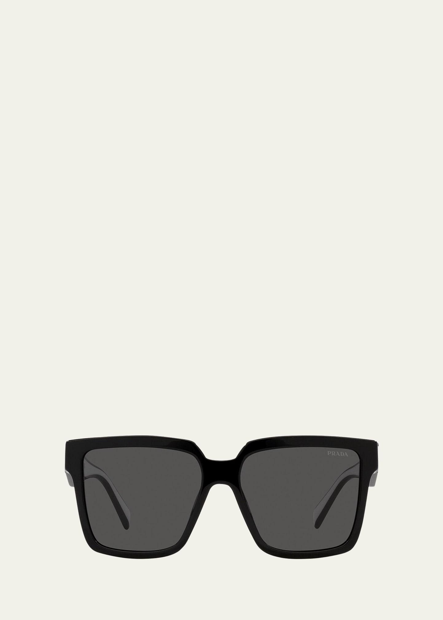 contrasting logo square acetate & plastic sunglasses