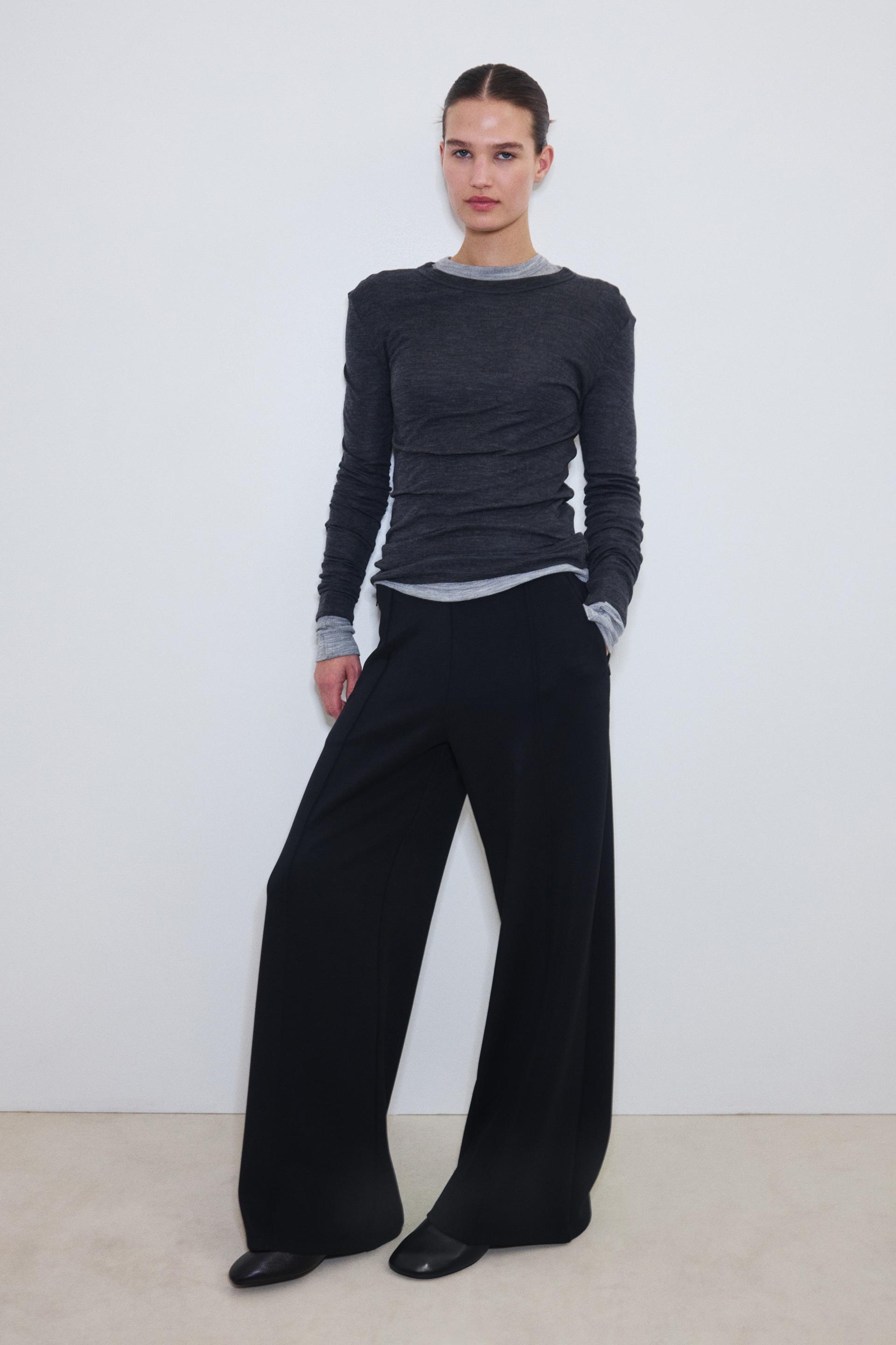 cooling relaxed-fit wide-leg pants