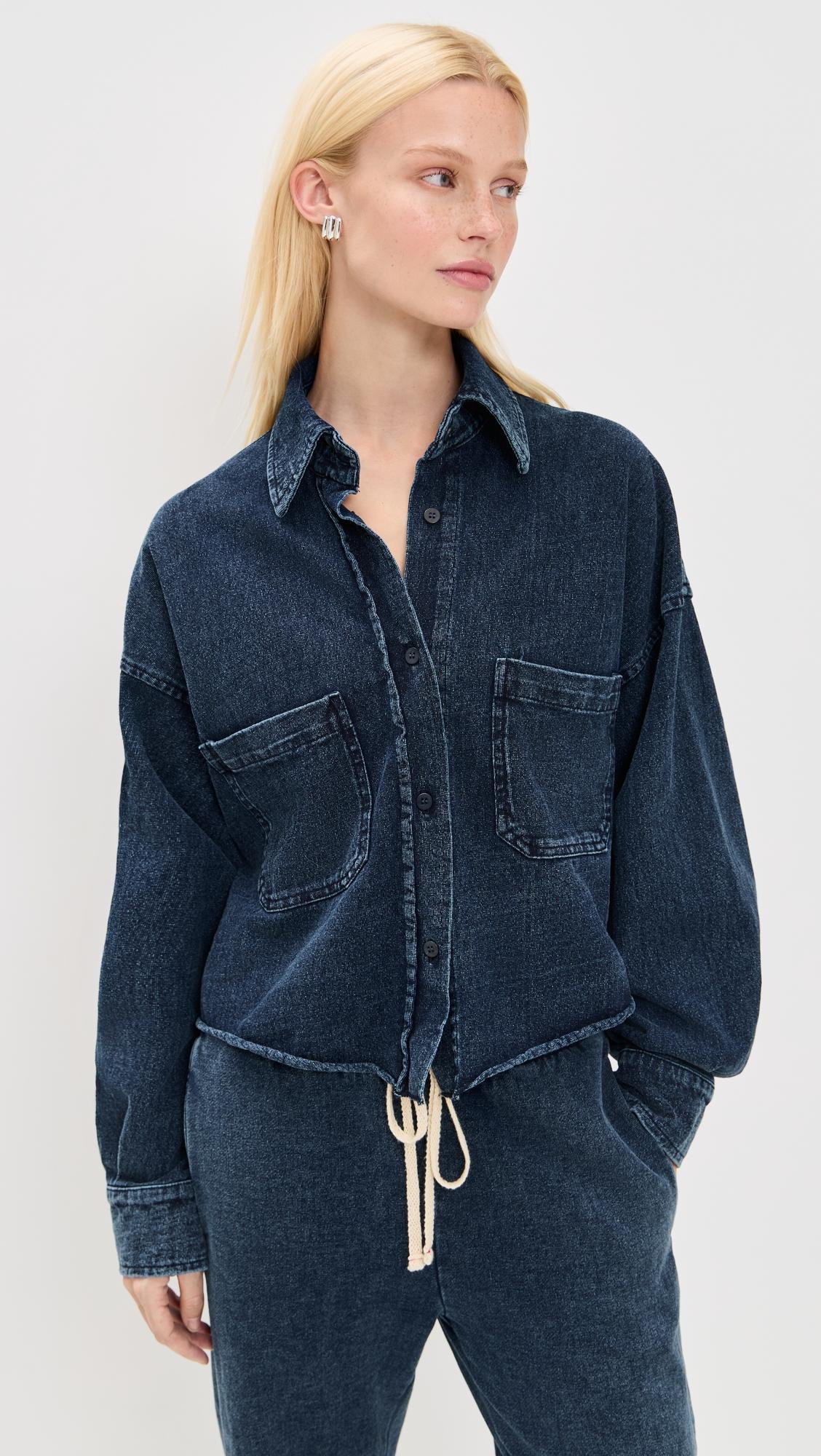 coopa oversized crop button up