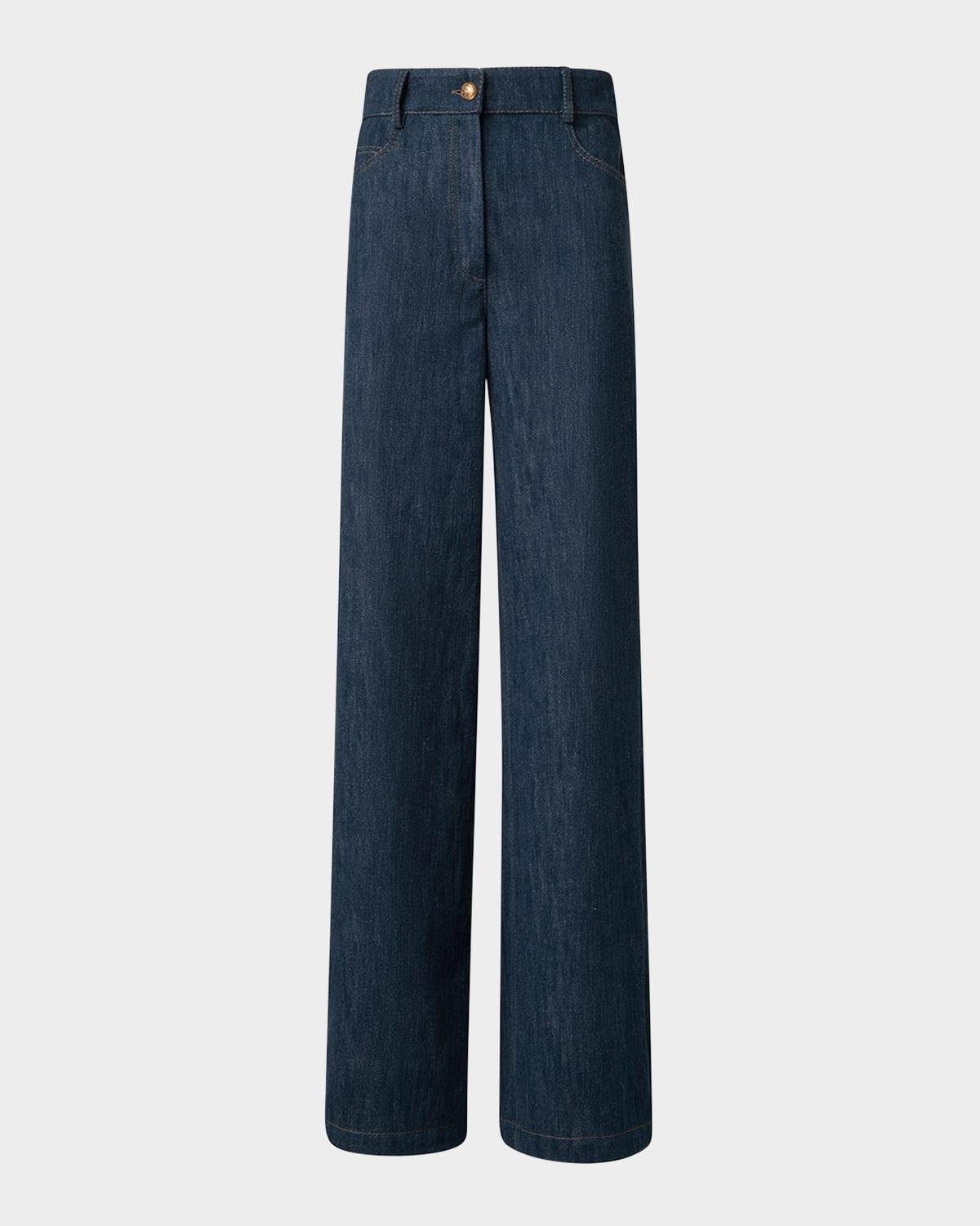 cooper cotton-wool denim wide-leg pants