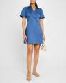 cooper flutter-sleeve mini wrap dress
