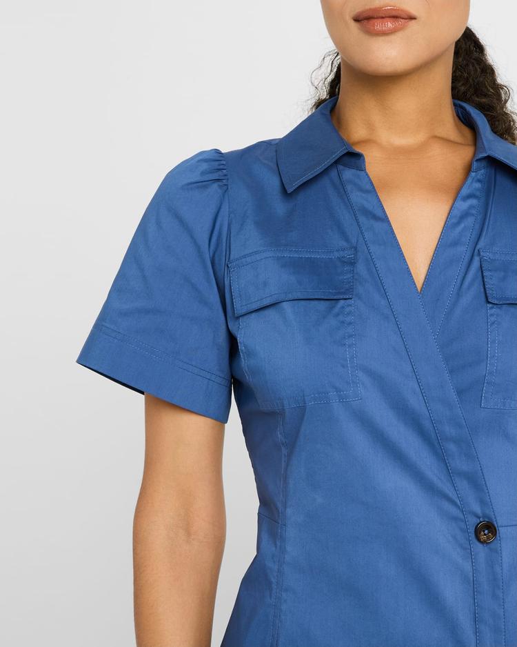 cooper flutter-sleeve mini wrap dress