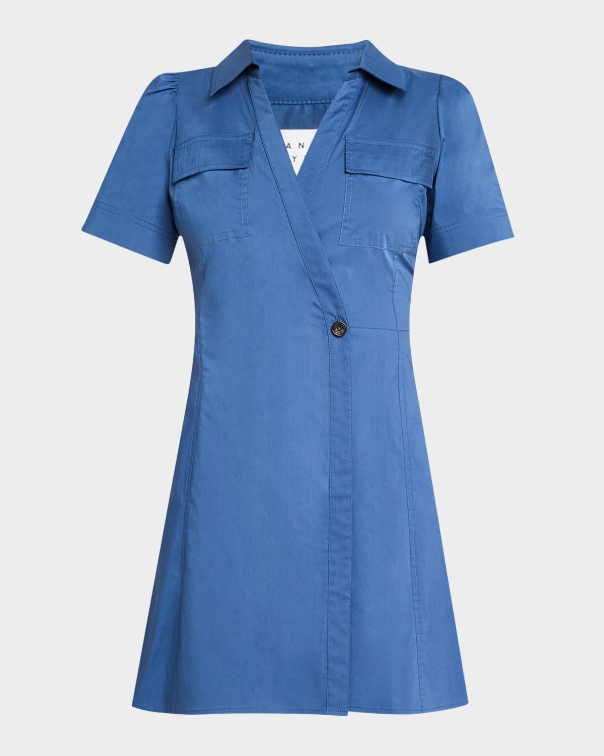 cooper flutter-sleeve mini wrap dress