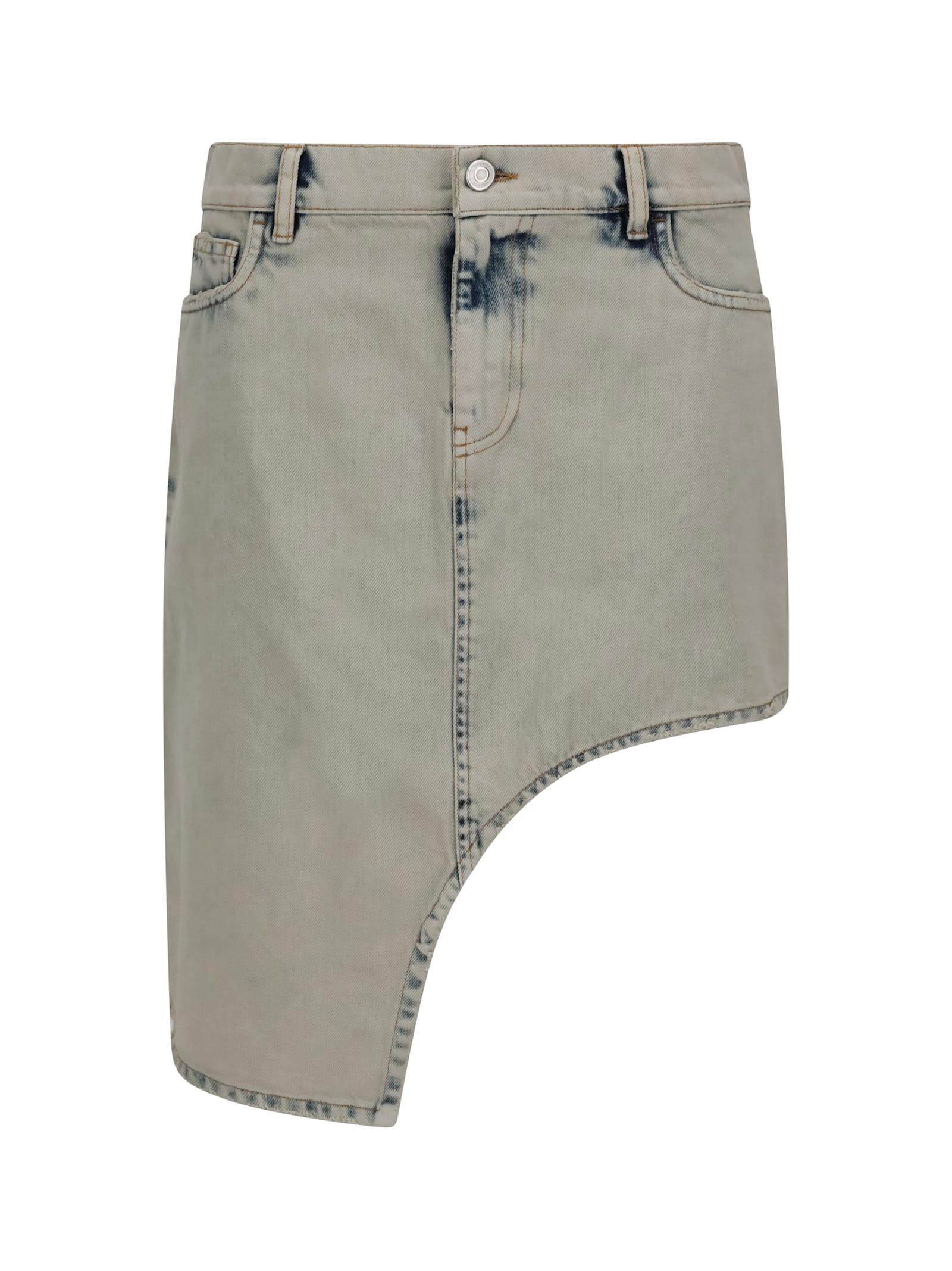 coperni asymmetric denim miniskirt