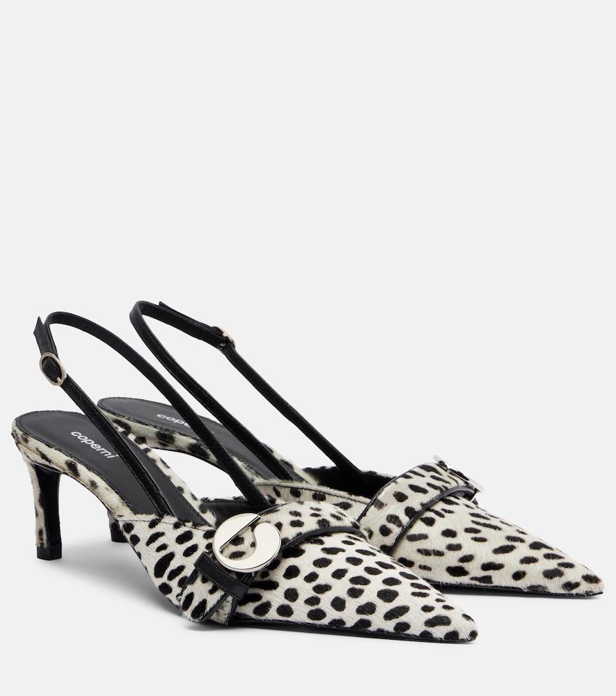 coperni belt 65 calf hair slingback pumps