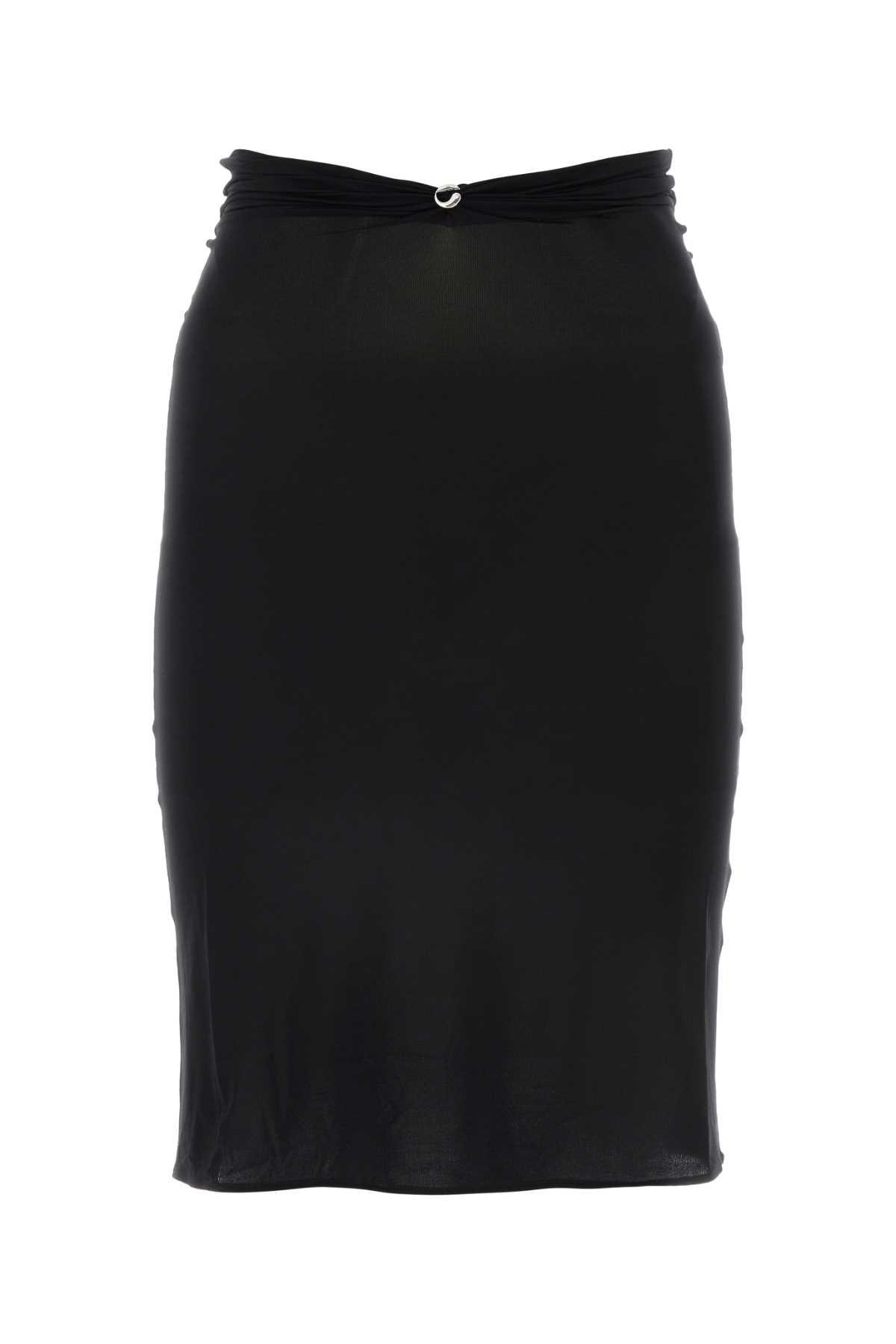 coperni black stretch nylon triangle skirt