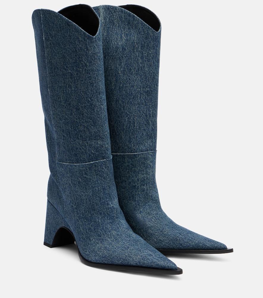 coperni bridge denim cowboy boots