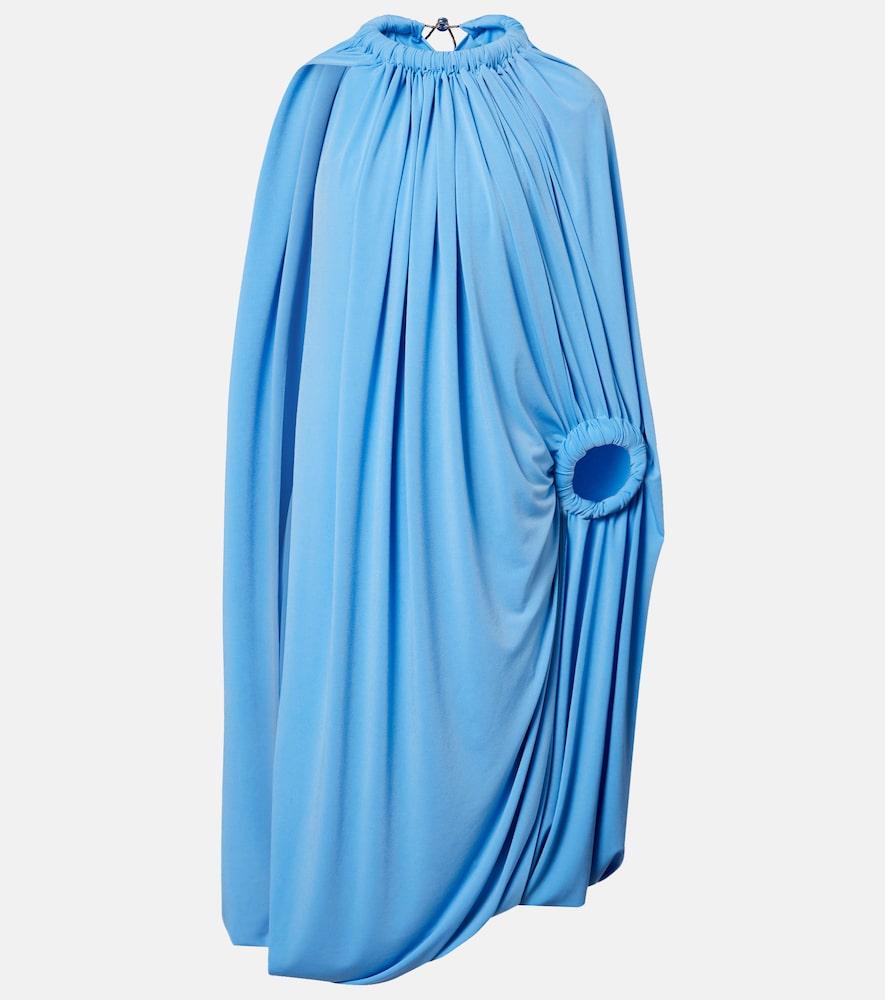 coperni caped draped smocked midi dress