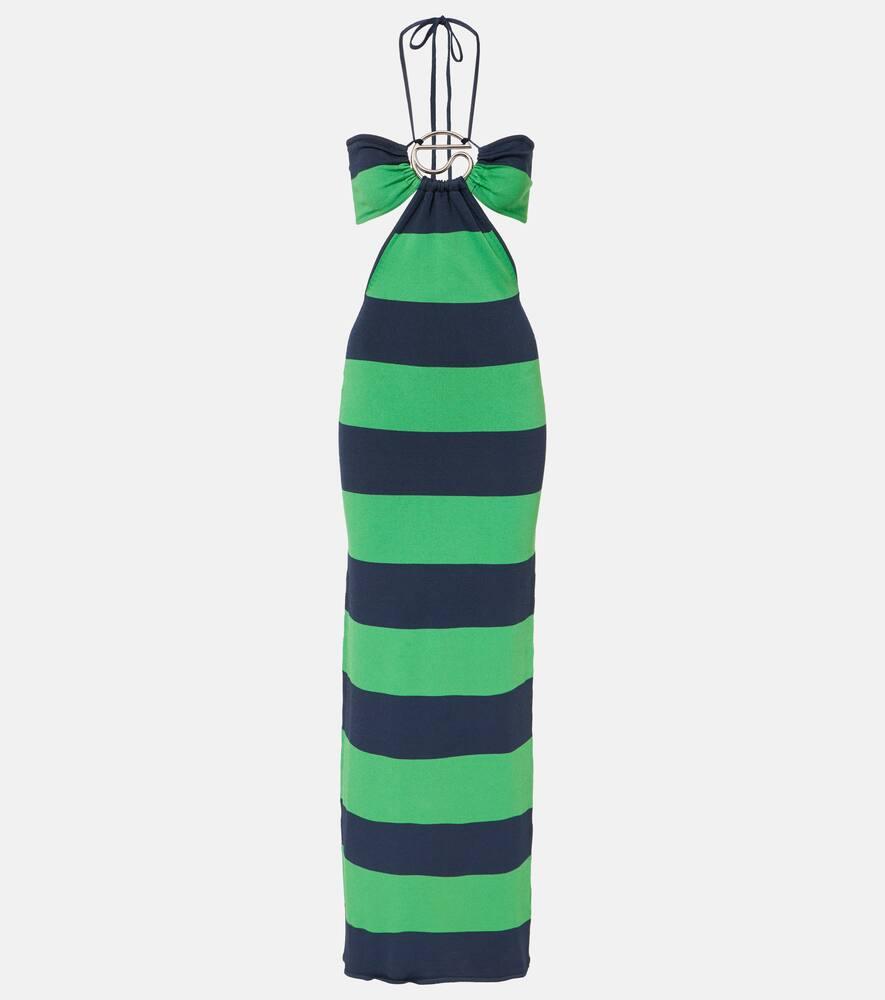 coperni cutout striped maxi dress