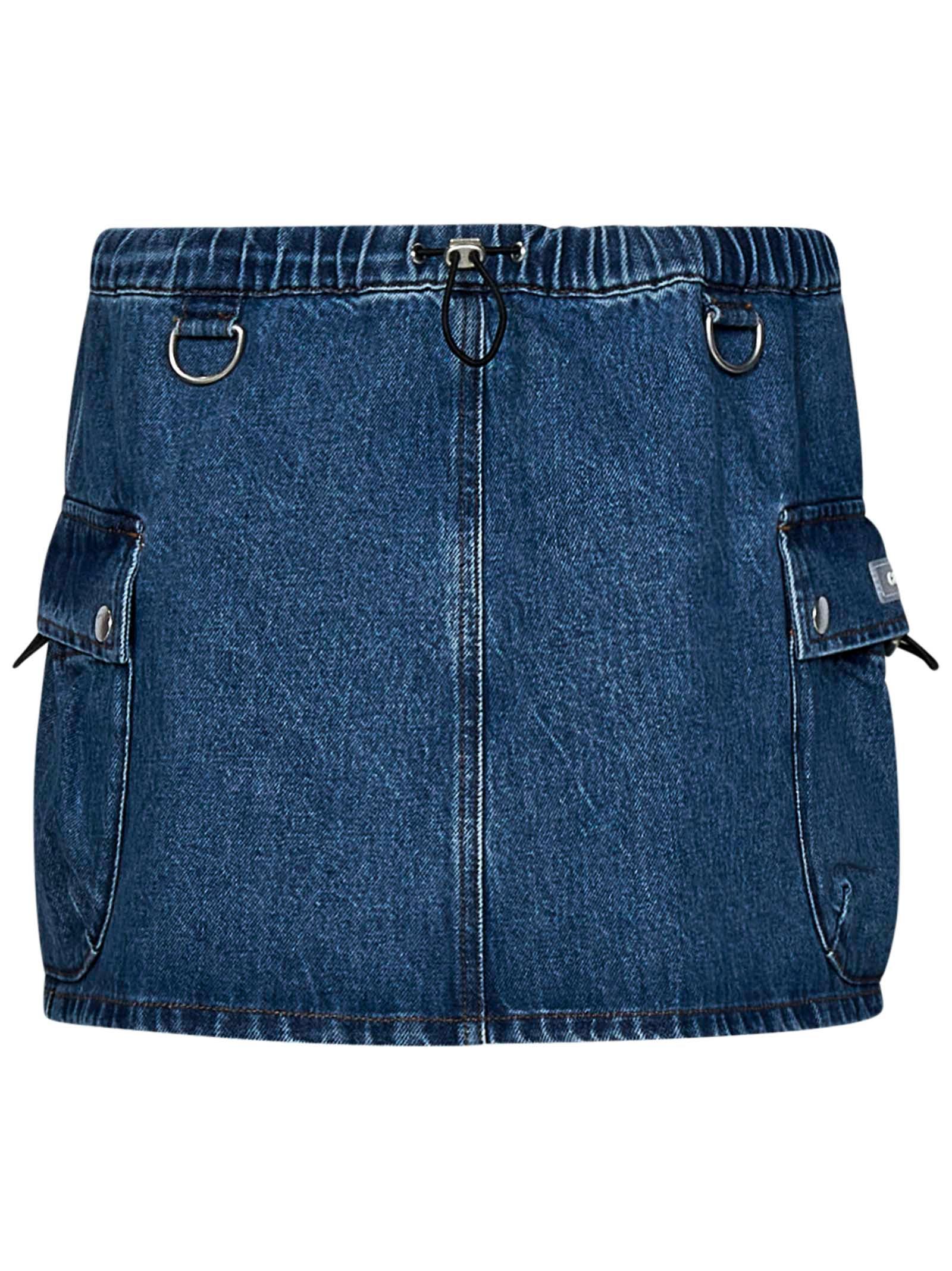 coperni denim cargo skirt