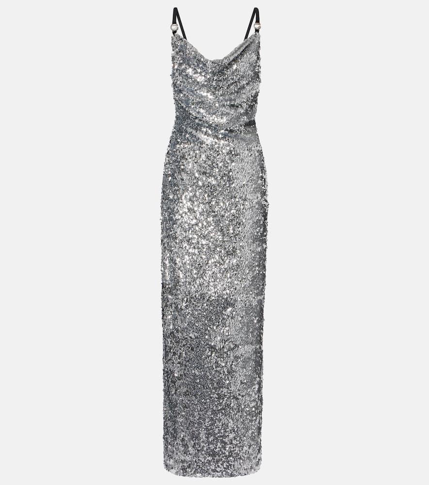 coperni draped sequined gown