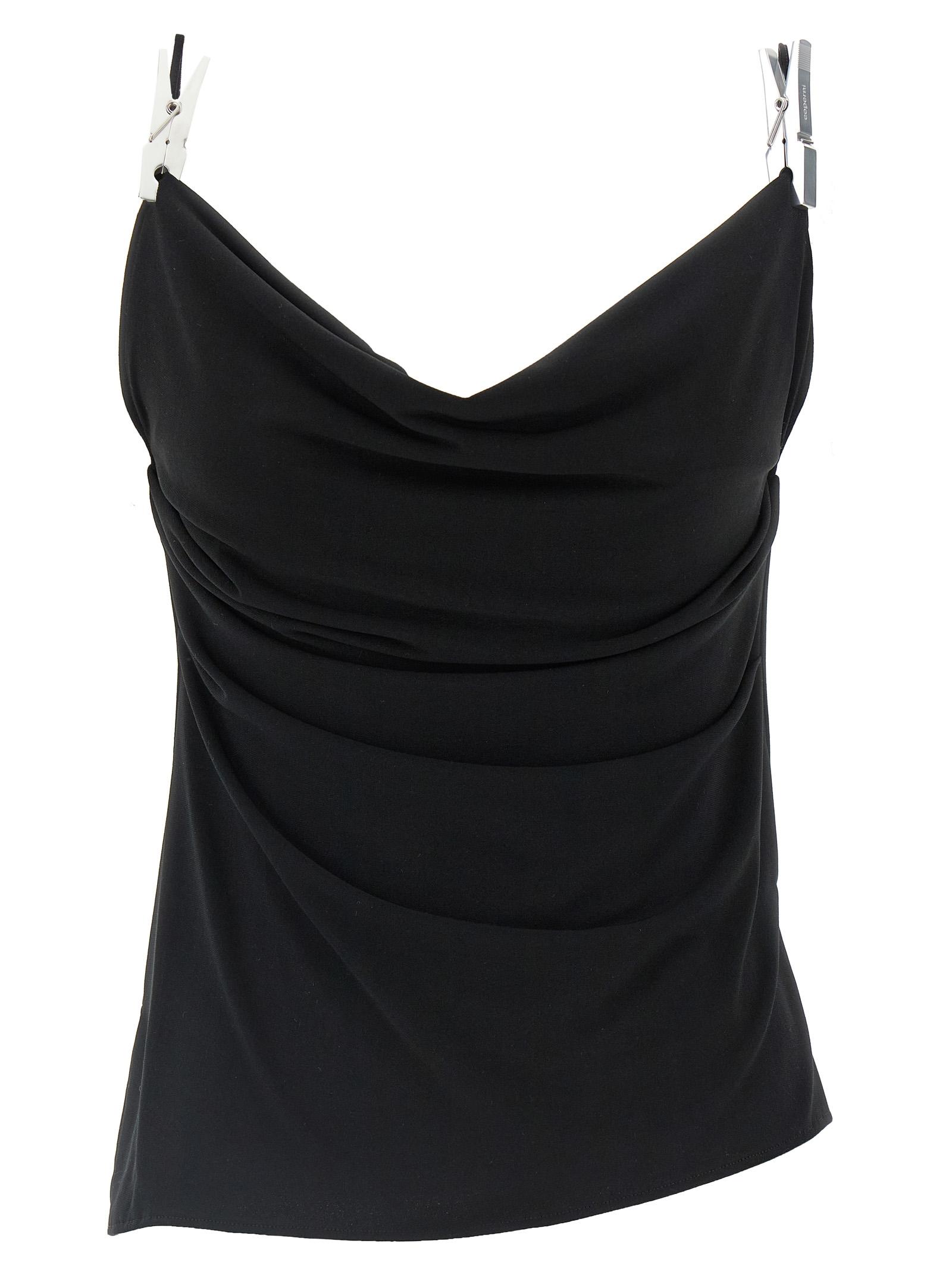 coperni draped washing clip gala top black polyester tops - women